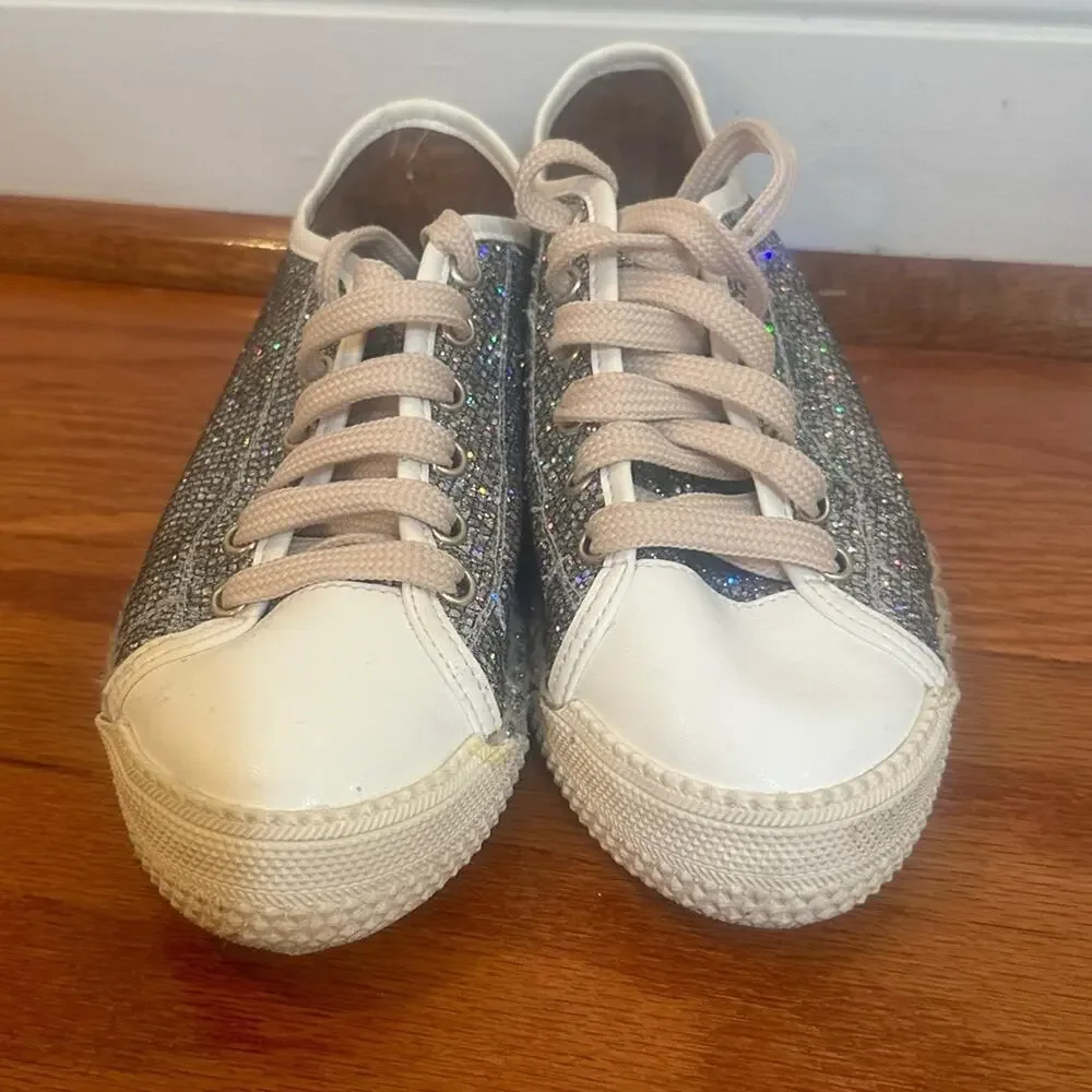 Maypol Espadrilles Sneaker sz 37 Silver Sparkly Espadrille Flats